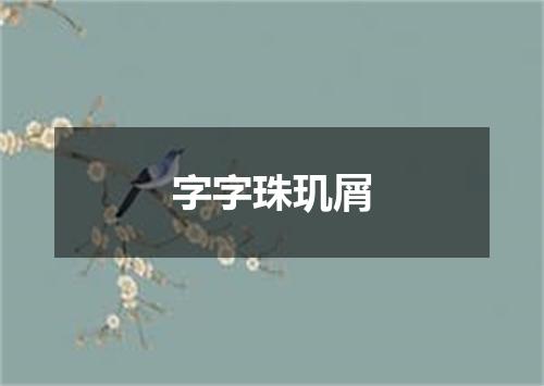 字字珠玑屑