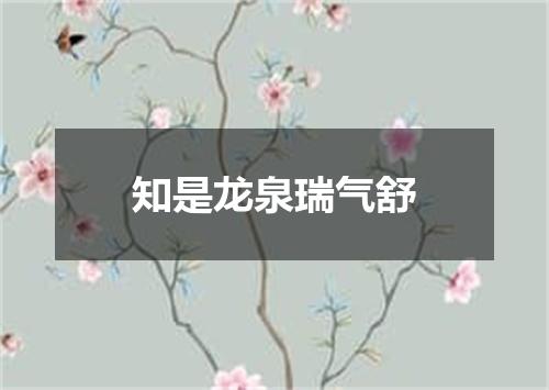 知是龙泉瑞气舒