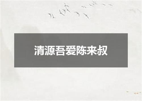 清源吾爱陈来叔