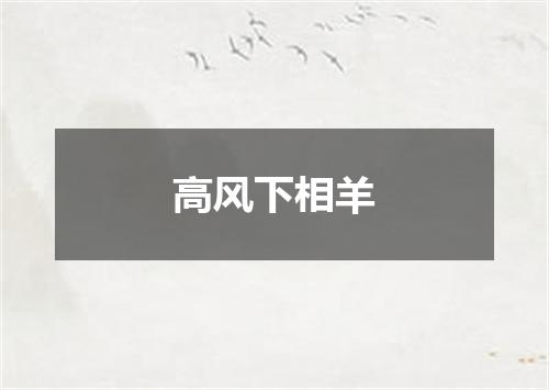 高风下相羊