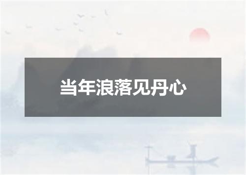 当年浪落见丹心