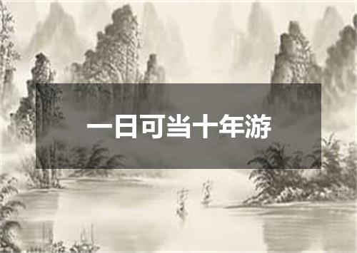 一日可当十年游