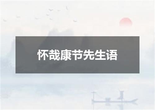 怀哉康节先生语