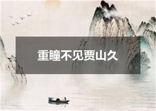 重瞳不见贾山久