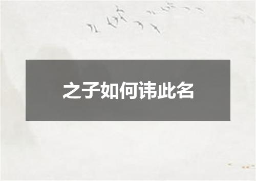 之子如何讳此名
