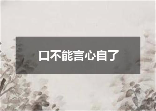 口不能言心自了