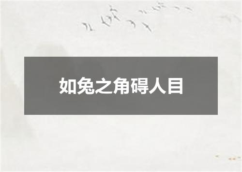 如兔之角碍人目