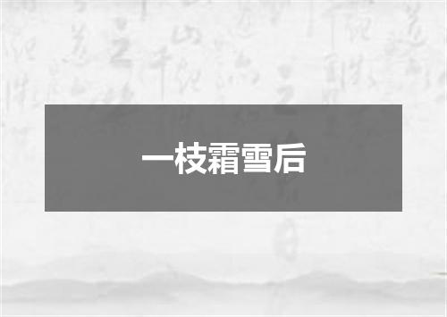 一枝霜雪后