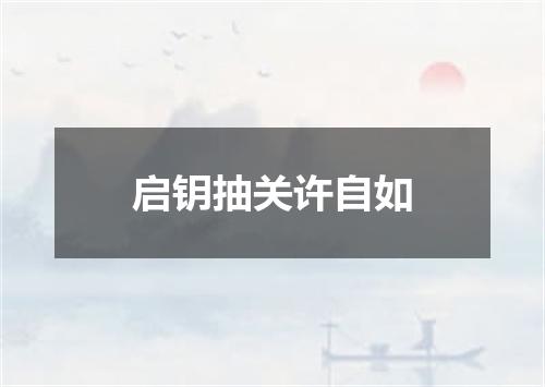 启钥抽关许自如