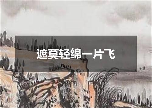 遮莫轻绵一片飞