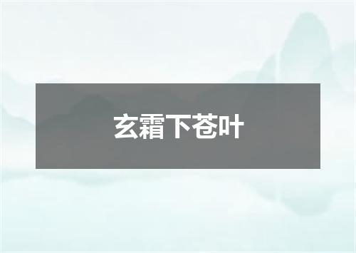 玄霜下苍叶