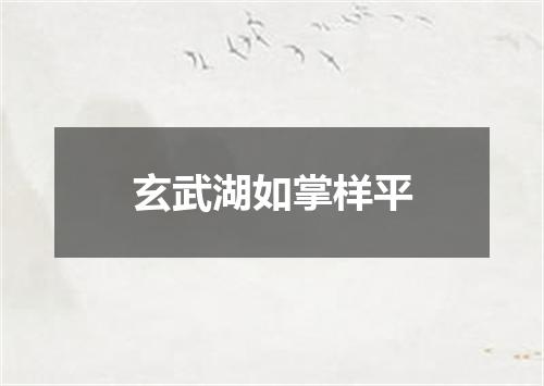玄武湖如掌样平