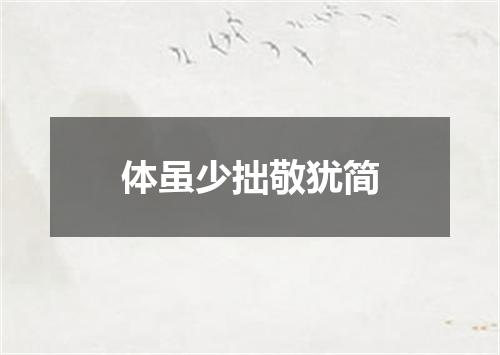体虽少拙敬犹简