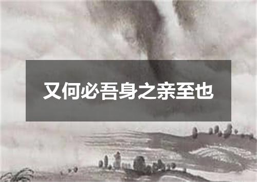 又何必吾身之亲至也