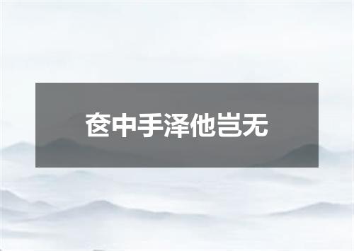 奁中手泽他岂无