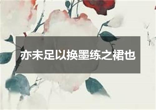 亦未足以换墨练之裙也