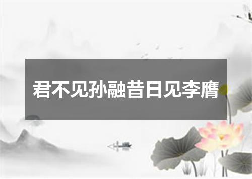 君不见孙融昔日见李膺