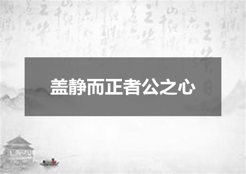 盖静而正者公之心