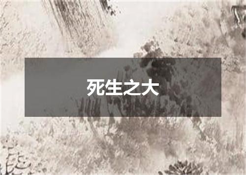 死生之大