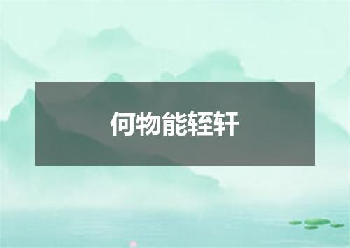 何物能轾轩