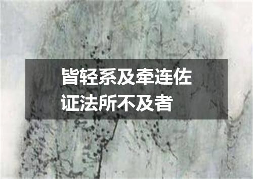 皆轻系及牵连佐证法所不及者