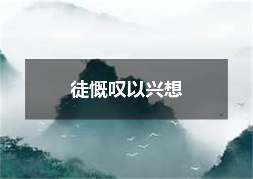 徒慨叹以兴想