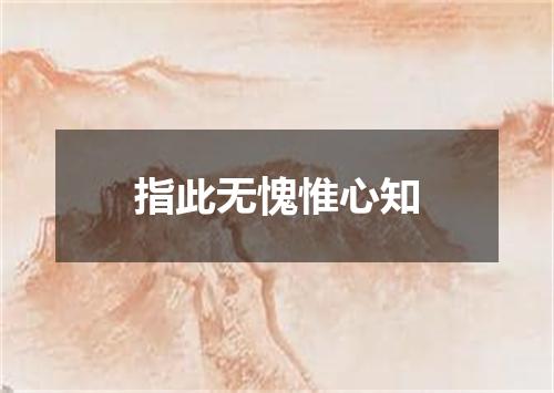 指此无愧惟心知