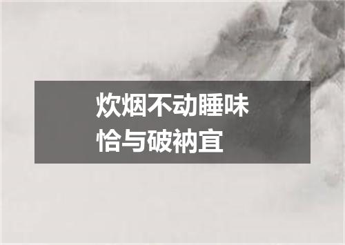 炊烟不动睡味恰与破衲宜