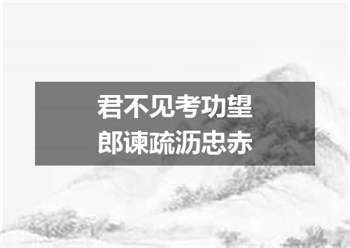 君不见考功望郎谏疏沥忠赤
