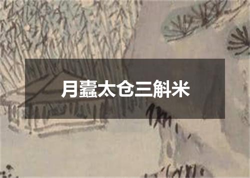 月蠹太仓三斛米