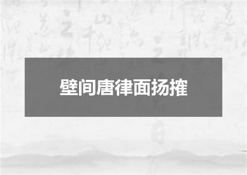 壁间唐律面扬搉