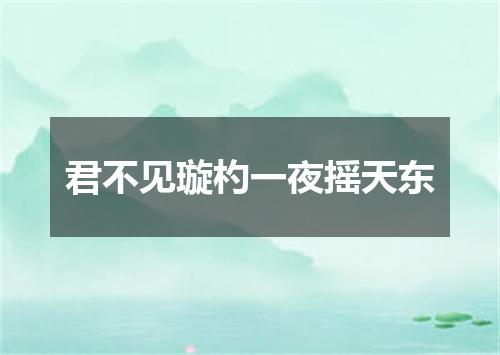 君不见璇杓一夜摇天东