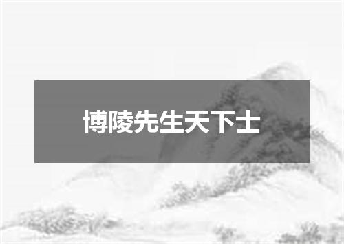 博陵先生天下士