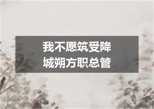我不愿筑受降城朔方职总管