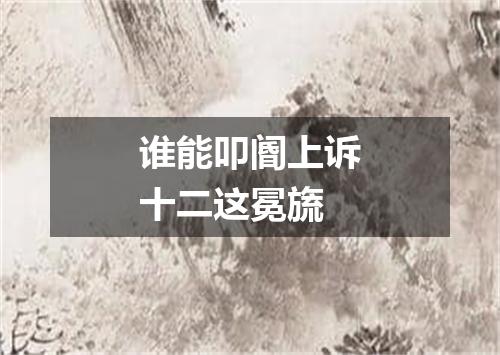 谁能叩阍上诉十二这冕旒