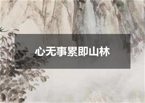 心无事累即山林