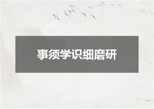 事须学识细磨研