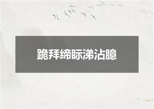 跪拜缔眎涕沾臆