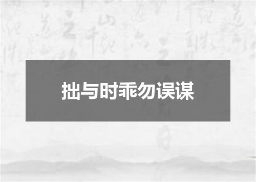 拙与时乖勿误谋