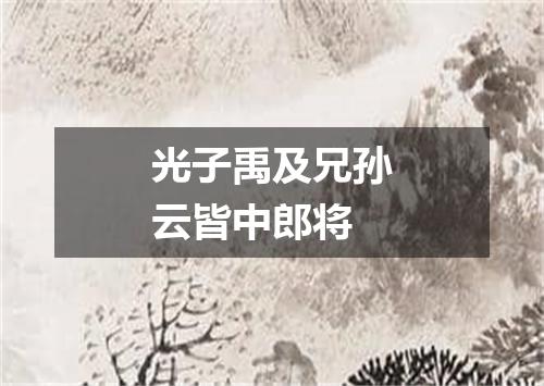 光子禹及兄孙云皆中郎将