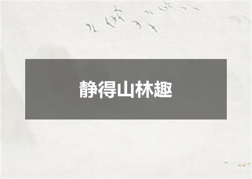静得山林趣