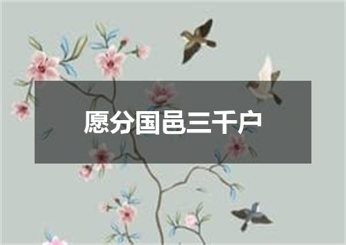 愿分国邑三千户