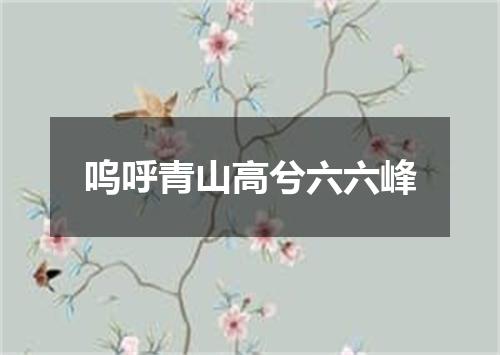 呜呼青山高兮六六峰