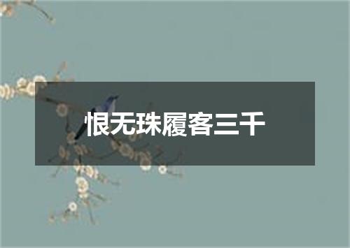 恨无珠履客三千