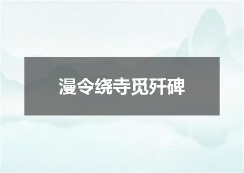漫令绕寺觅歼碑