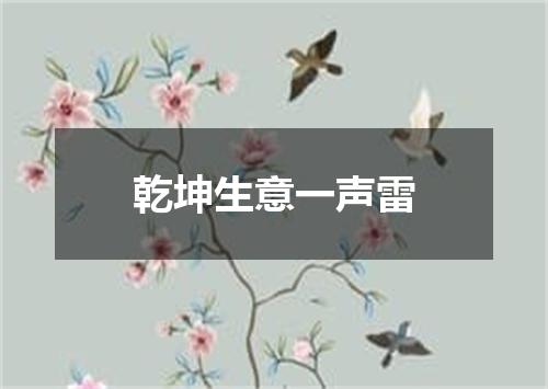 乾坤生意一声雷