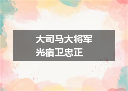 大司马大将军光宿卫忠正