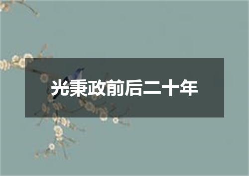 光秉政前后二十年