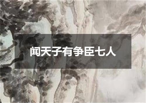 闻天子有争臣七人