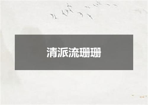 清派流珊珊